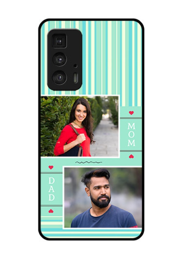Motorola Moto Edge 20 Pro Custom Glass Phone Case - Mom & Dad Pic Design