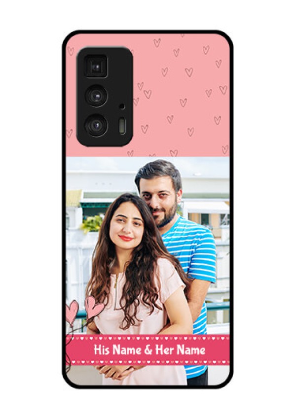 Motorola Moto Edge 20 Pro Custom Glass Phone Case - Love Design Peach Color