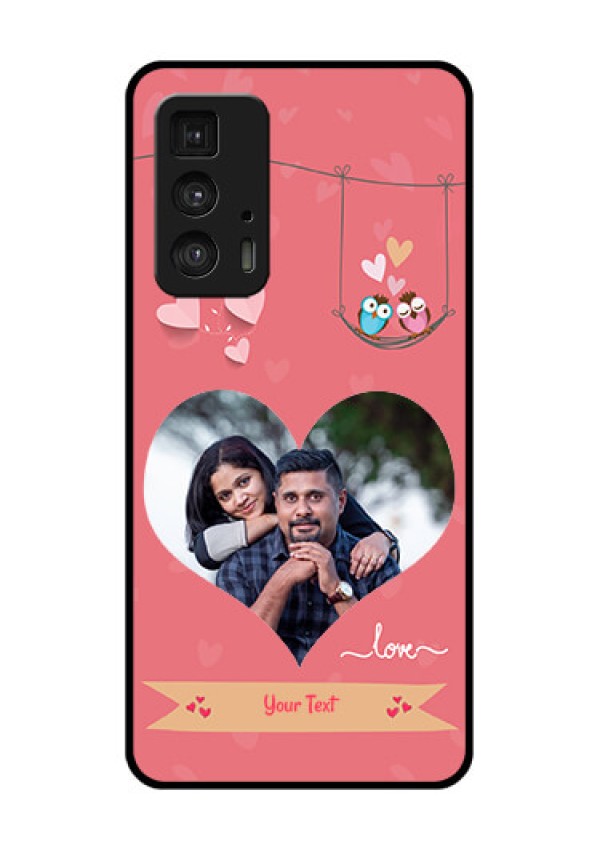 Motorola Moto Edge 20 Pro Custom Glass Phone Case - Peach Color Love Design