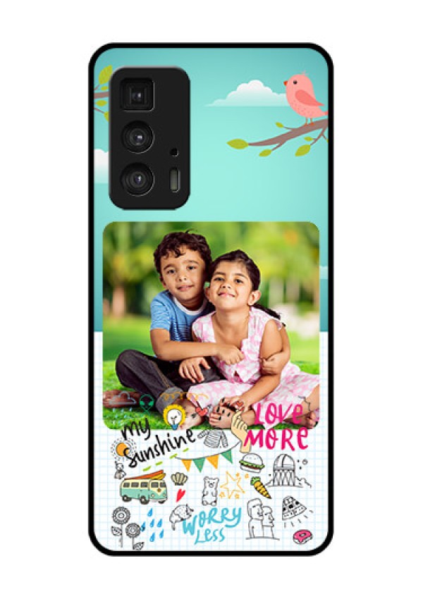 Motorola Moto Edge 20 Pro Custom Glass Phone Case - Doodle Love Design