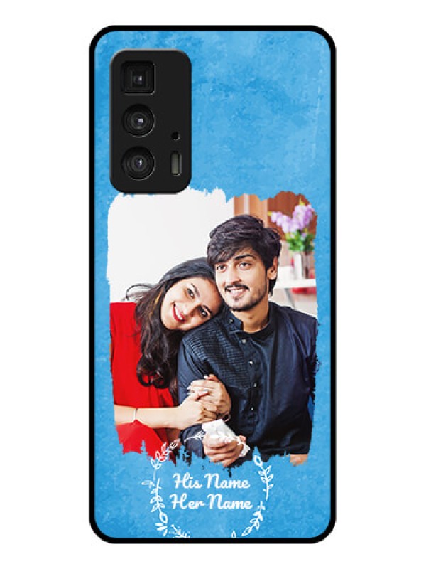 Custom Motorola Moto Edge 20 Pro Custom Glass Phone Case - Blue Color Vintage Design