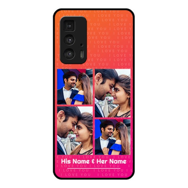 Motorola Moto Edge 20 Pro Custom Glass Phone Case - I Love You Pink Design Motorola Moto Edge 20 Pro Custom Glass Phone Case - I Love You Pink Design