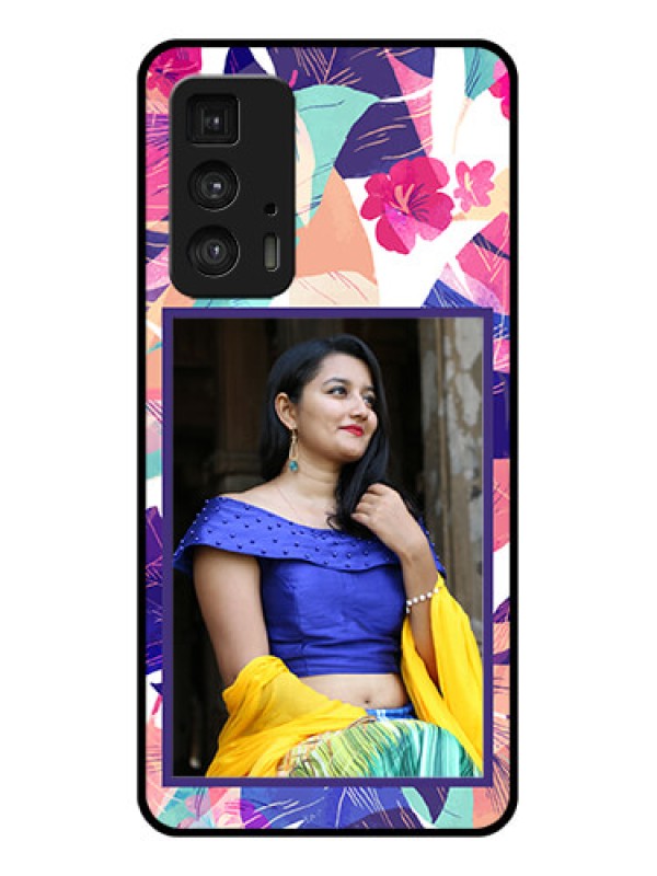 Custom Motorola Moto Edge 20 Pro Custom Glass Phone Case - Abstract Floral Design