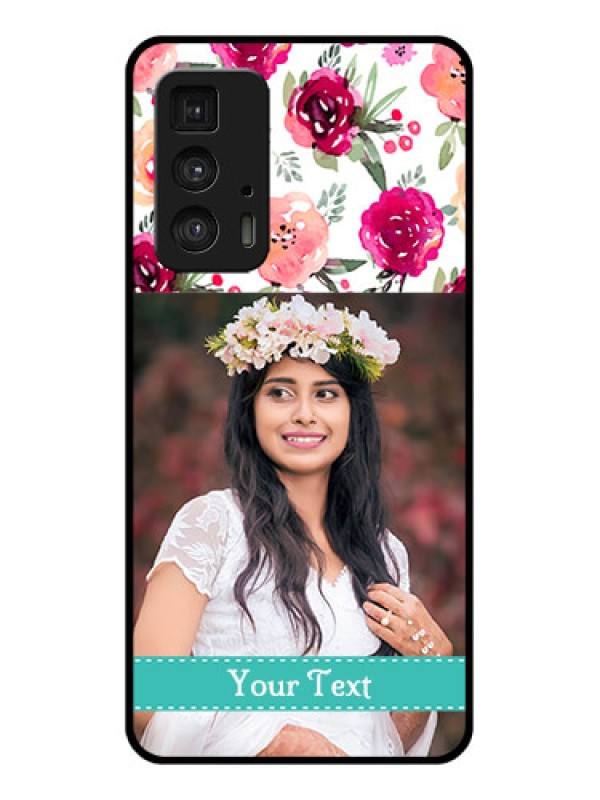 Custom Motorola Moto Edge 20 Pro Custom Glass Phone Case - Water Colors Floral Design