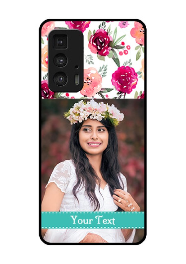 Motorola Moto Edge 20 Pro Custom Glass Phone Case - Water Colors Floral Design
