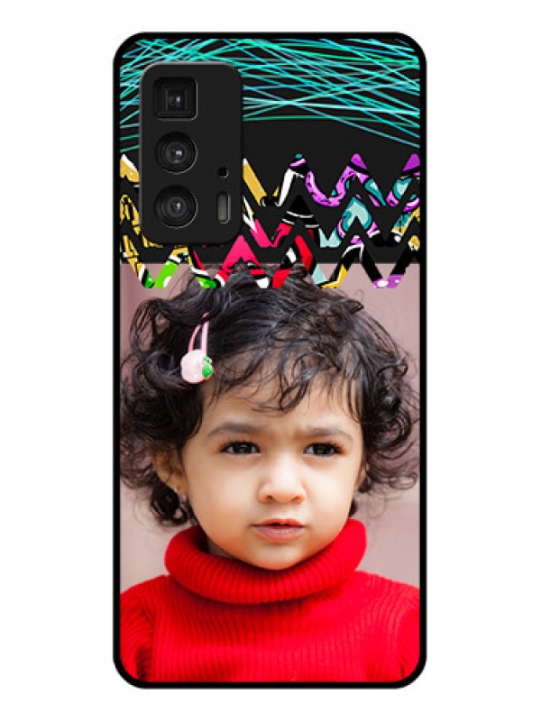 Custom Motorola Moto Edge 20 Pro Custom Glass Phone Case - Neon Abstract Design