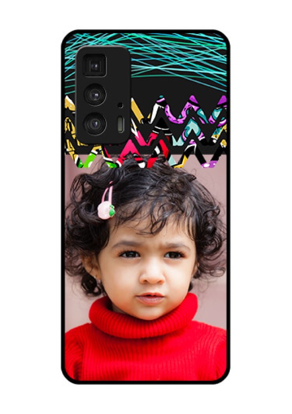 Motorola Moto Edge 20 Pro Custom Glass Phone Case - Neon Abstract Design