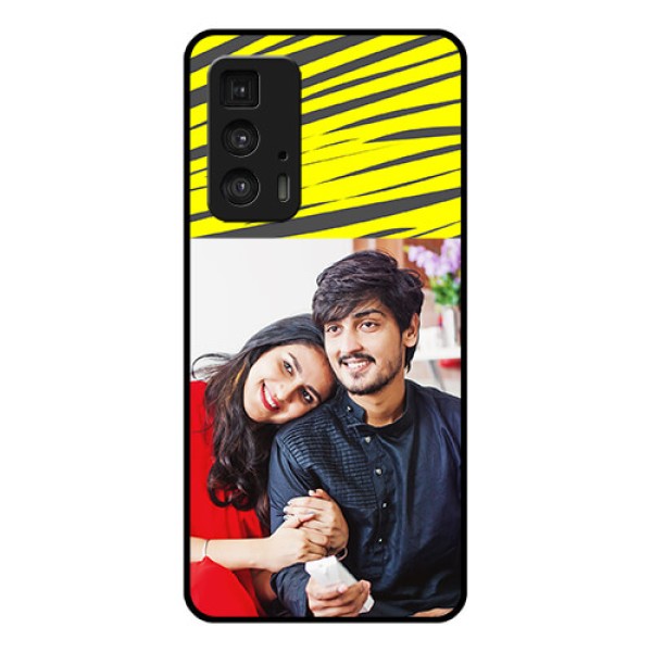 Motorola Moto Edge 20 Pro Custom Glass Phone Case - Yellow Abstract Design Motorola Moto Edge 20 Pro Custom Glass Phone Case - Yellow Abstract Design