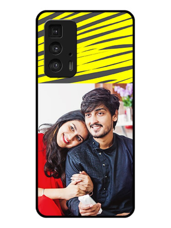 Custom Motorola Moto Edge 20 Pro Custom Glass Phone Case - Yellow Abstract Design