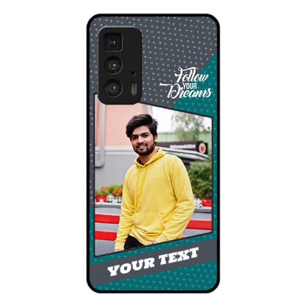 Motorola Moto Edge 20 Pro Custom Glass Phone Case - Background Pattern Design With Quote