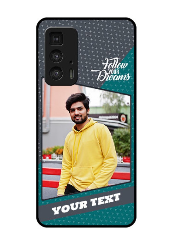 Motorola Moto Edge 20 Pro Custom Glass Phone Case - Background Pattern Design With Quote