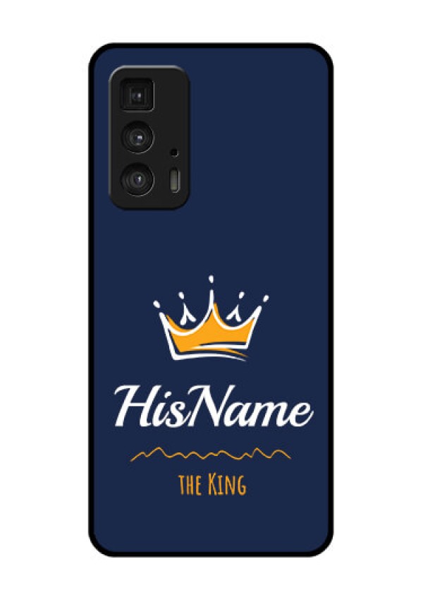 Motorola Moto Edge 20 Pro Custom Glass Phone Case - King With Name Design
