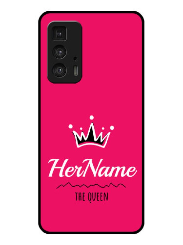 Custom Motorola Moto Edge 20 Pro Custom Glass Phone Case - Queen With Name Design