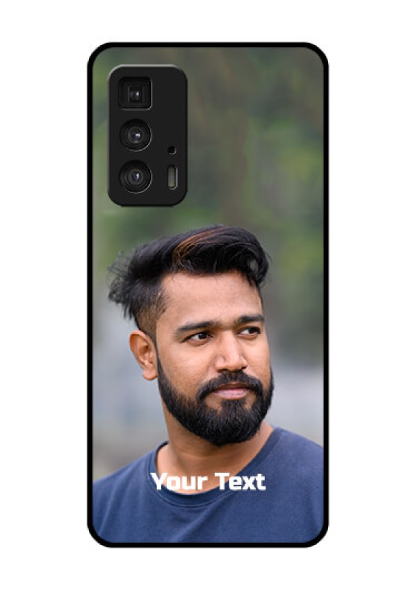 Motorola Moto Edge 20 Pro Custom Glass Phone Case - Photo With Text Design