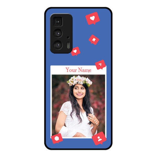 Motorola Moto Edge 20 Pro Custom Glass Phone Case - Like Share And Comment Design