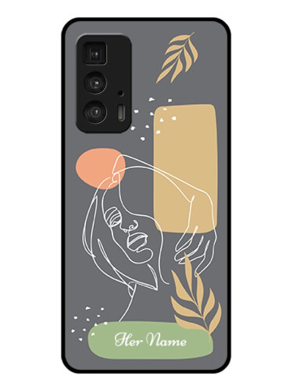 Custom Motorola Moto Edge 20 Pro Custom Glass Phone Case - Gazing Woman Line Art Design