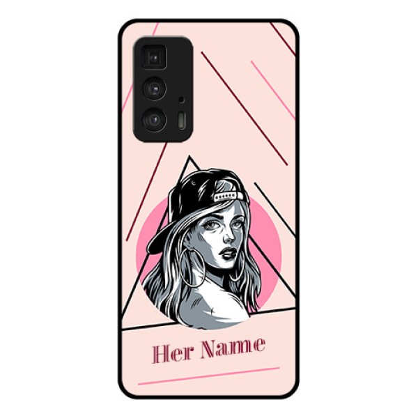Motorola Moto Edge 20 Pro Custom Glass Phone Case - Rockstar Girl Design