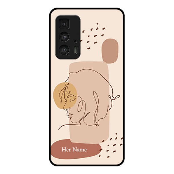 Motorola Moto Edge 20 Pro Custom Glass Phone Case - Calm Woman Line Art Design Motorola Moto Edge 20 Pro Custom Glass Phone Case - Calm Woman Line Art Design