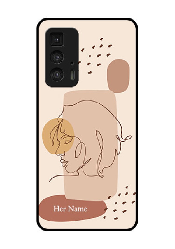 Motorola Moto Edge 20 Pro Custom Glass Phone Case - Calm Woman Line Art Design