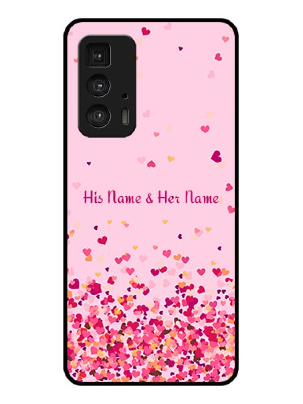 Custom Motorola Moto Edge 20 Pro Custom Glass Phone Case - Floating Hearts Design