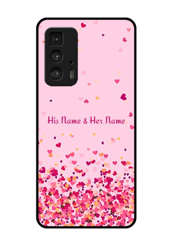 Motorola Moto Edge 20 Pro Custom Glass Phone Case - Floating Hearts Design