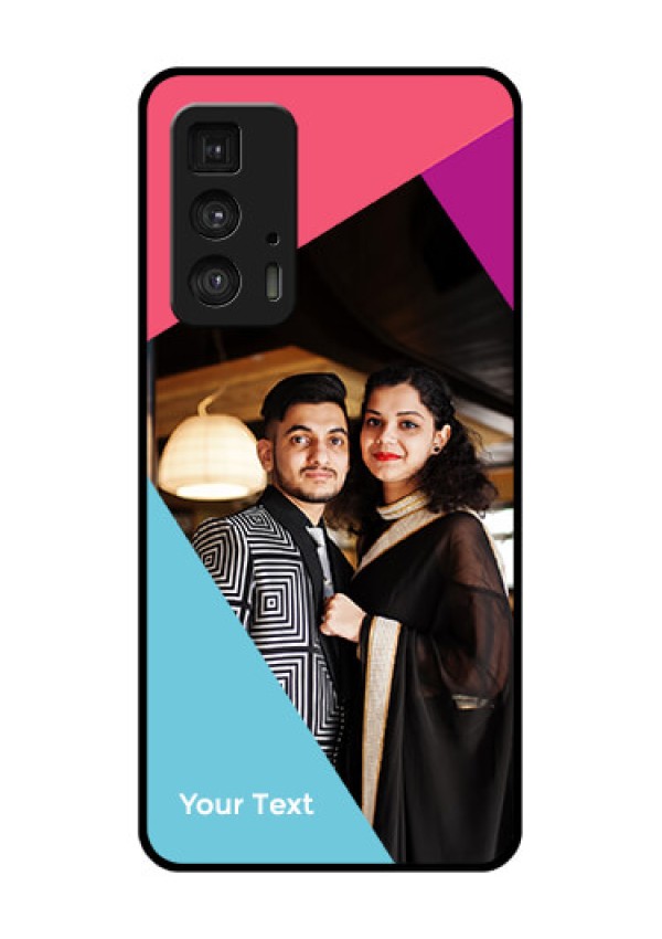 Motorola Moto Edge 20 Pro Custom Glass Phone Case - Stacked Triple Colour Design