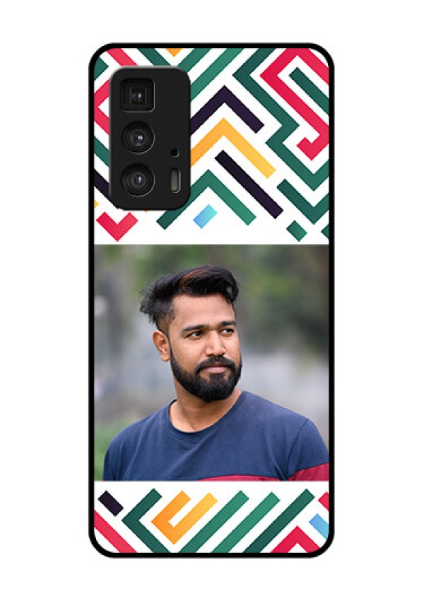 Motorola Moto Edge 20 Pro Custom Glass Phone Case - Colorful Maze Pattern Design