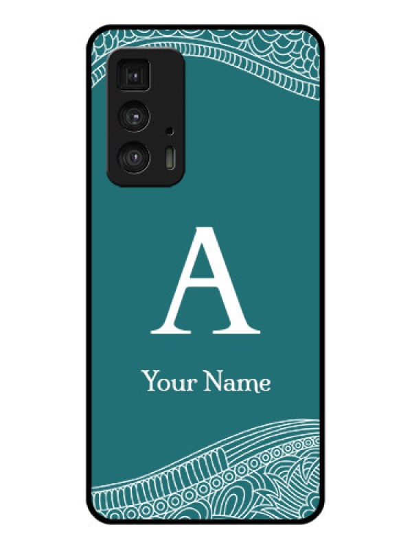 Custom Motorola Moto Edge 20 Pro Custom Glass Phone Case - Line Art Pattern With Custom Name Design