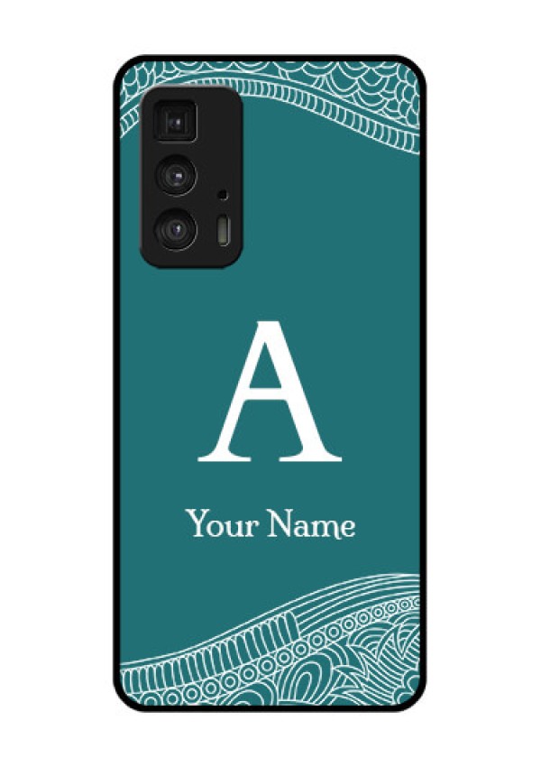 Motorola Moto Edge 20 Pro Custom Glass Phone Case - Line Art Pattern With Custom Name Design