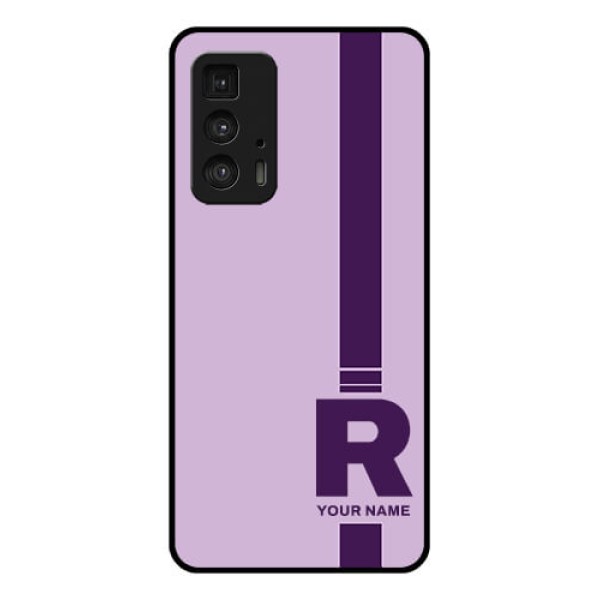 Motorola Moto Edge 20 Pro Custom Glass Phone Case - Simple Dual Tone Stripe With Name Design Motorola Moto Edge 20 Pro Custom Glass Phone Case - Simple Dual Tone Stripe With Name Design