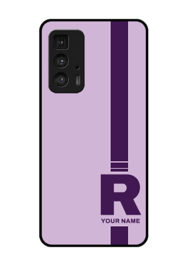 Motorola Moto Edge 20 Pro Custom Glass Phone Case - Simple Dual Tone Stripe With Name Design