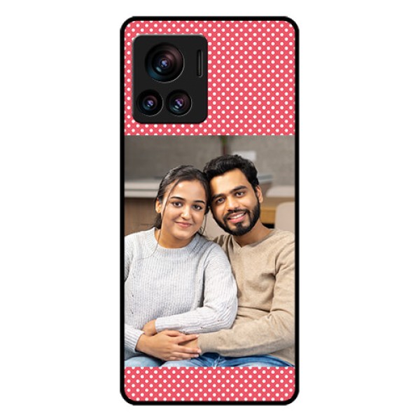 Motorola Moto Edge 30 Ultra Custom Glass Phone Case - White Dotted Design