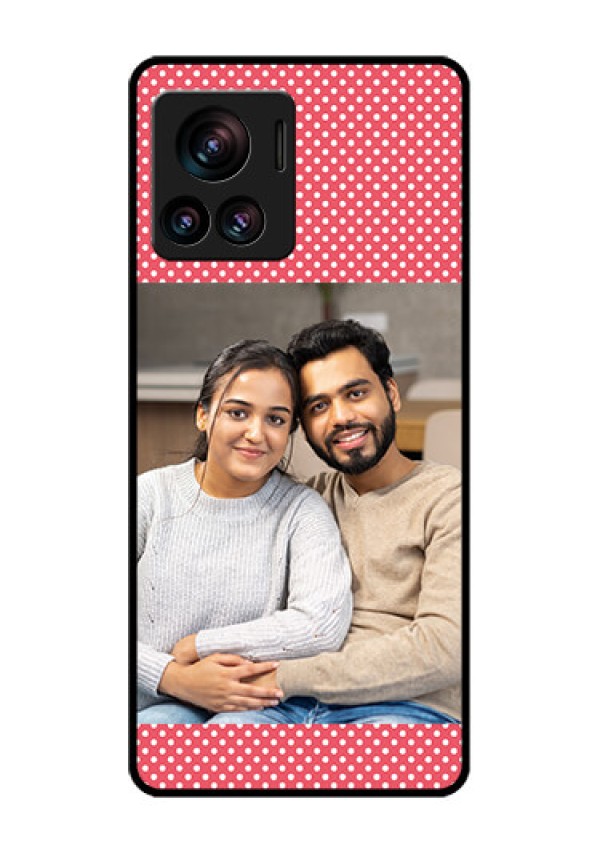 Motorola Moto Edge 30 Ultra Custom Glass Phone Case - White Dotted Design