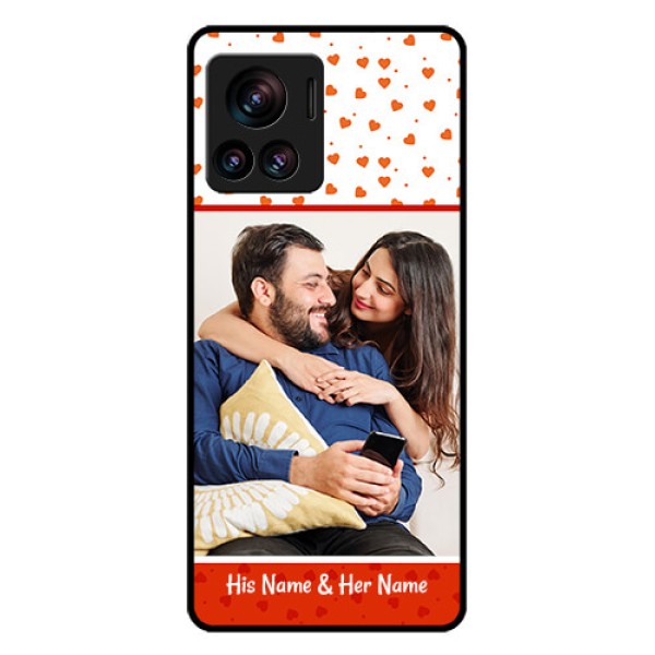 Motorola Moto Edge 30 Ultra Custom Glass Phone Case - Orange Love Symbol Design Motorola Moto Edge 30 Ultra Custom Glass Phone Case - Orange Love Symbol Design