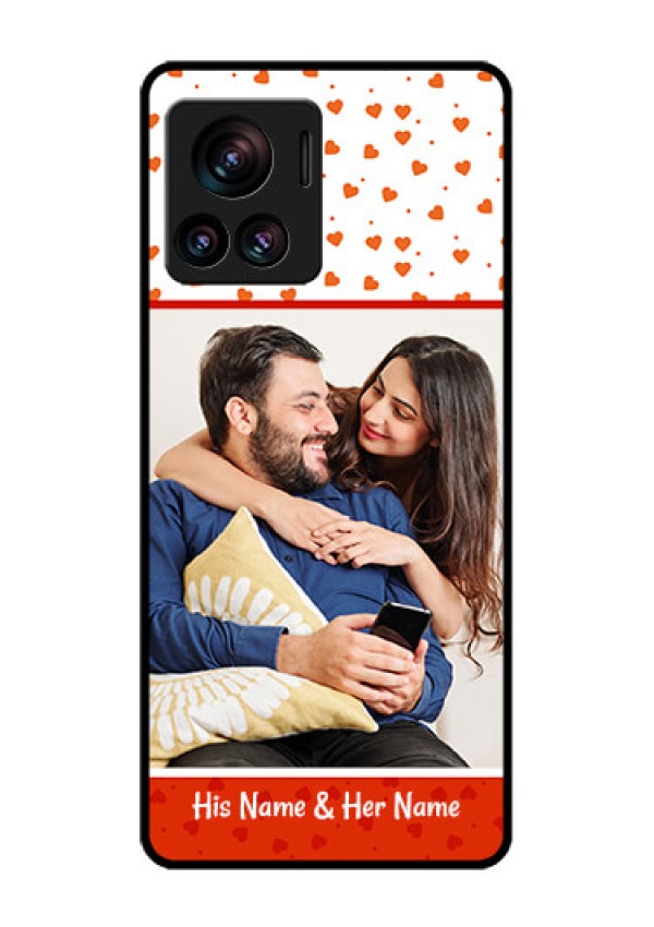 Motorola Moto Edge 30 Ultra Custom Glass Phone Case - Orange Love Symbol Design