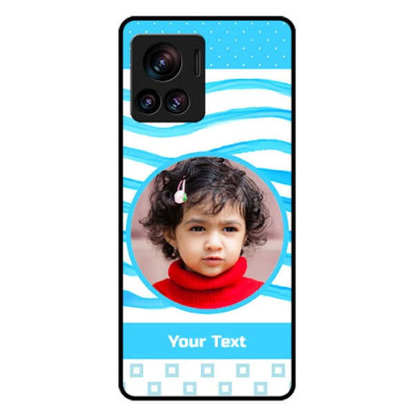 Motorola Moto Edge 30 Ultra Custom Glass Phone Case - Simple Blue Case Design Motorola Moto Edge 30 Ultra Custom Glass Phone Case - Simple Blue Case Design