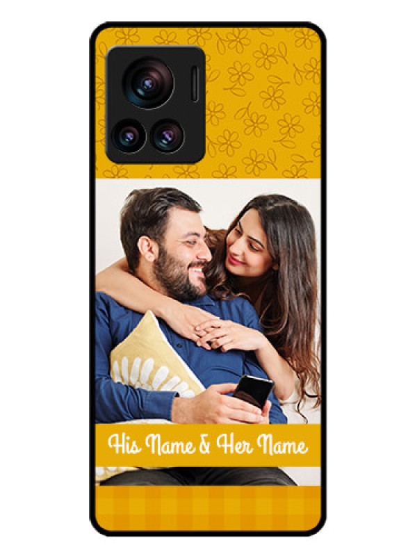 Custom Motorola Moto Edge 30 Ultra Custom Glass Phone Case - Yellow Floral Design