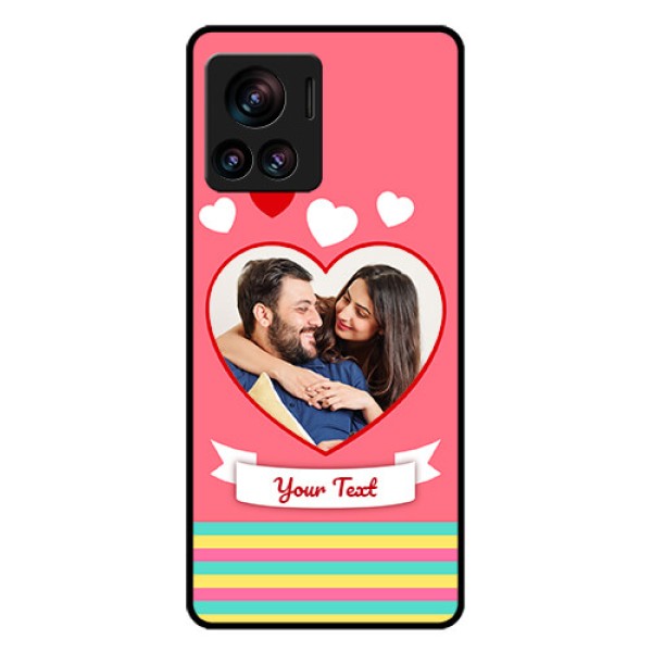 Motorola Moto Edge 30 Ultra Custom Glass Phone Case - Love Shapes Doodle Design
