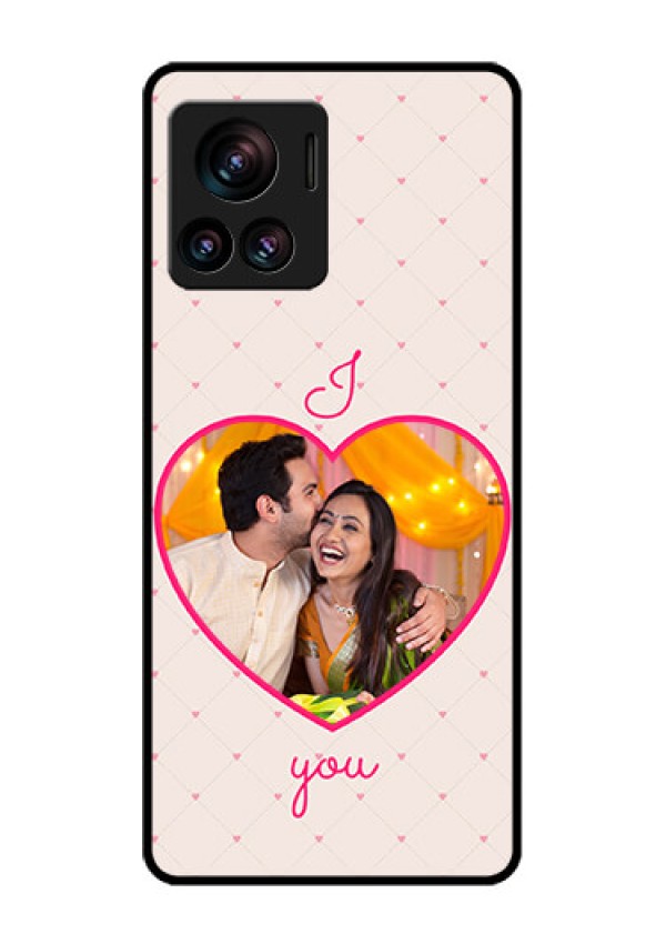 Motorola Moto Edge 30 Ultra Custom Glass Phone Case - Heart Shape Design