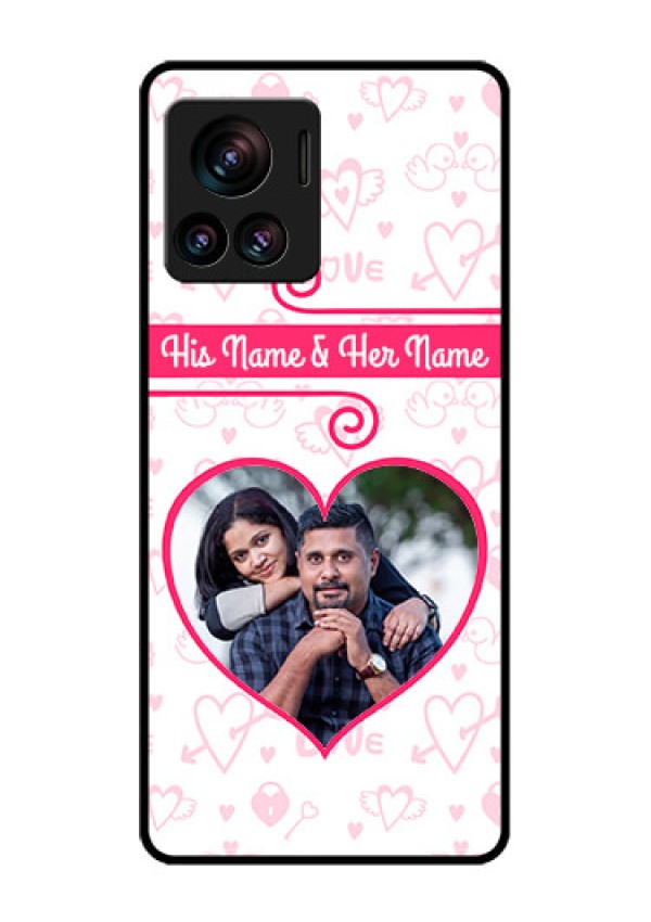 Motorola Moto Edge 30 Ultra Custom Glass Phone Case - Heart Shape Love Design