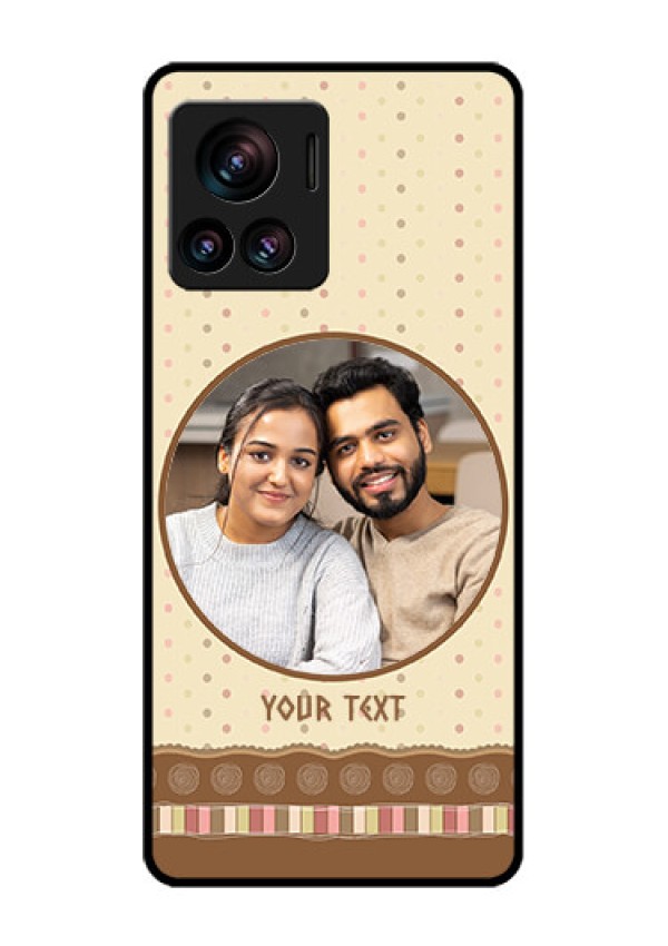 Motorola Moto Edge 30 Ultra Custom Glass Phone Case - Brown Dotted Mobile Case Design