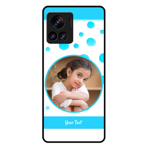Motorola Moto Edge 30 Ultra Custom Glass Phone Case - Blue Bubbles Pattern Design