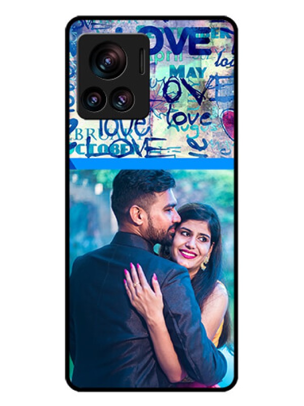 Custom Motorola Moto Edge 30 Ultra Custom Glass Phone Case - Colorful Love Design