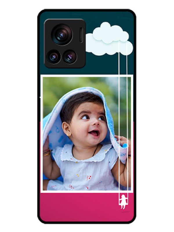 Custom Motorola Moto Edge 30 Ultra Custom Glass Phone Case - Cute Girl With Cloud Design
