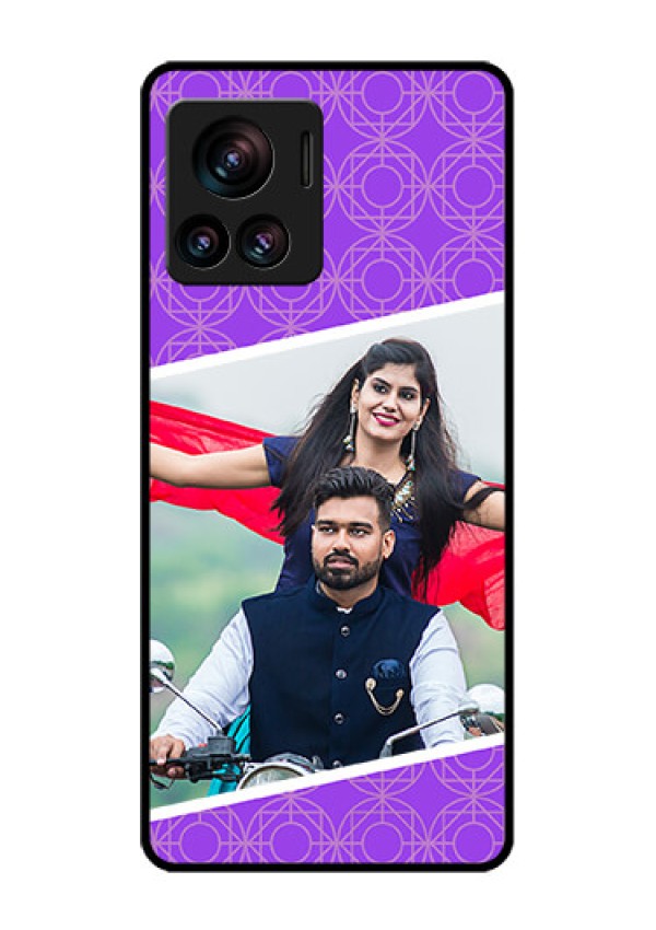 Motorola Moto Edge 30 Ultra Custom Glass Phone Case - Violet Color Pattern Design