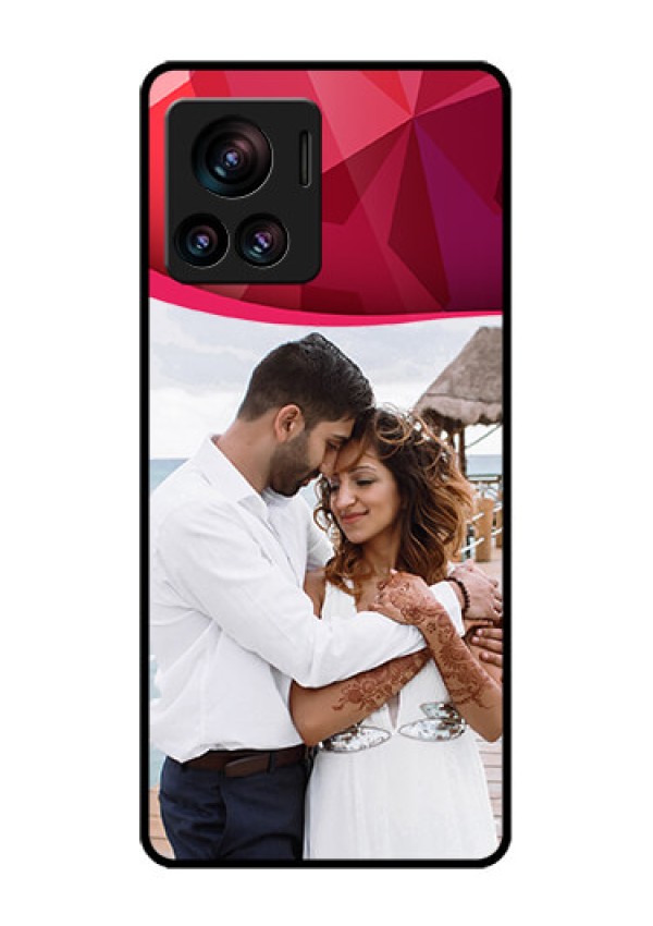 Motorola Moto Edge 30 Ultra Custom Glass Phone Case - Red Abstract Design
