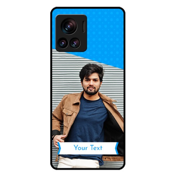 Motorola Moto Edge 30 Ultra Custom Glass Phone Case - Simple Blue Color Design