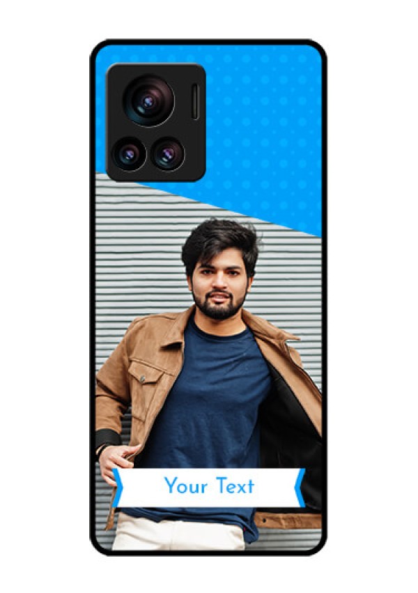 Motorola Moto Edge 30 Ultra Custom Glass Phone Case - Simple Blue Color Design