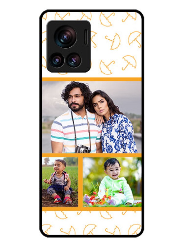 Custom Motorola Moto Edge 30 Ultra Custom Glass Phone Case - Yellow Pattern Design