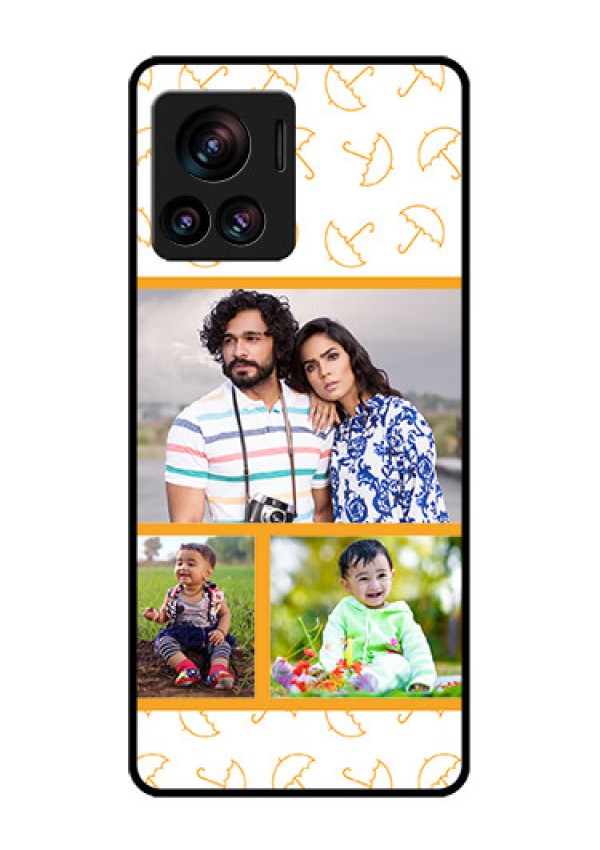 Motorola Moto Edge 30 Ultra Custom Glass Phone Case - Yellow Pattern Design